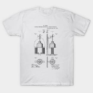 Electric Impulsion Device for a Torsion Pendulum Vintage Patent Hand Drawing T-Shirt